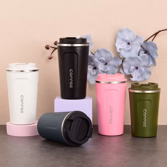 Chauffe-bière à Double paroi pour thé couleur de noël, vente en gros, tasse à café de voyage personnalisée isolée sous vide en acier inoxydable avec couvercle