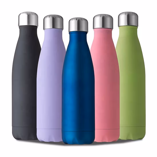Bouteille d'eau isolée à double paroi en forme de cola de sport