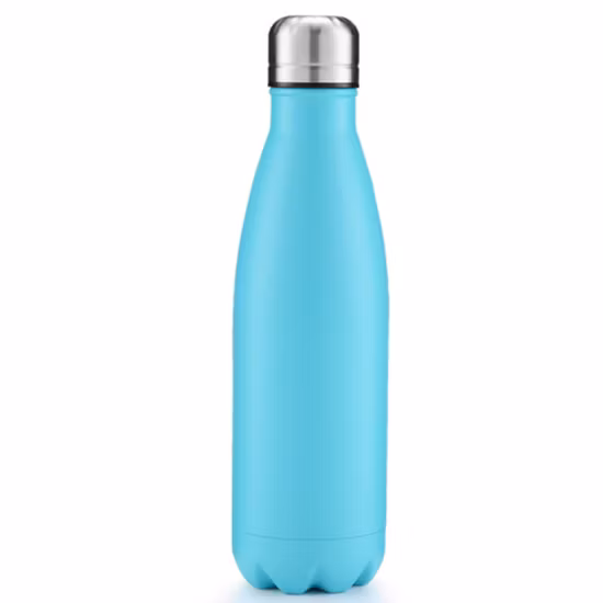 Bouteille d'eau de sport isolée en forme de cola en acier inoxydable à double paroi