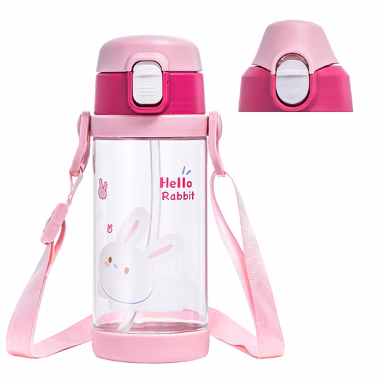 Boîte en plastique sans couleur ou bouteille blanche pour enfants sans paille avec LFGB