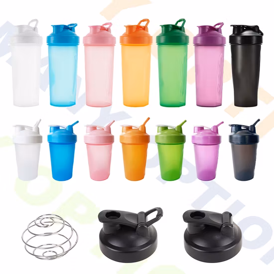 Impression faite sur commande de logo de secoueur de protéine de bouteille d'eau de sports libre de BPA de 750ml pour le gymnase