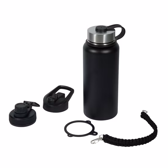 Bouteille d'eau de sport de voyage en acier inoxydable 18/8 en métal isolé sous vide à double paroi personnalisée